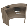Linea Italia Curved Reception Desk with Counter, 72”W x 32”D x 46”H, Gray/N. Walnut ZUI290